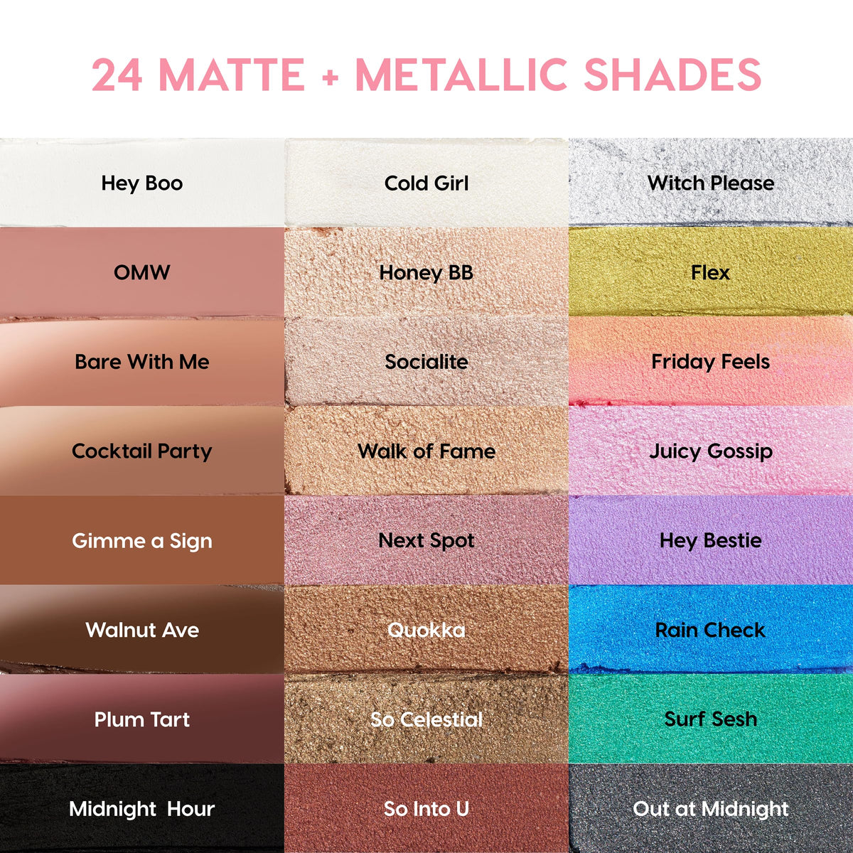 ColourPop Shadow Stix swatch on arm showing shimmer and matte color payoff clarity