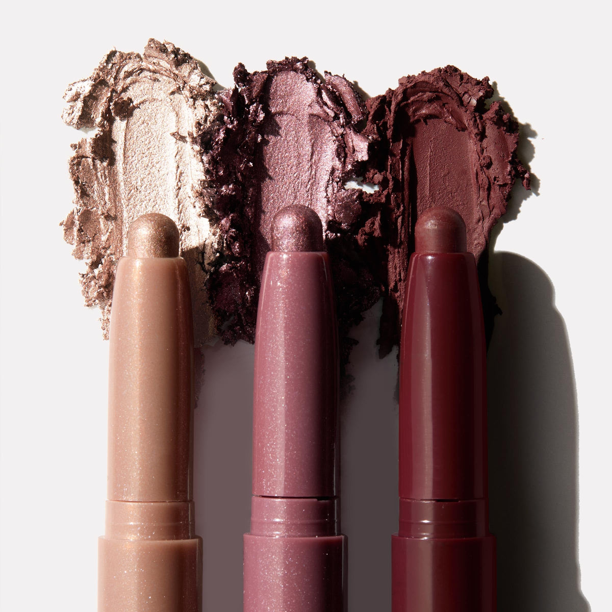 ColourPop Shadow Stix three sticks laid flat showing matte and shimmer tones