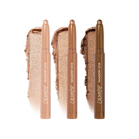 ColourPop front packaging of Shimmering Golds kit showing three sticks and brand, convenient travel size