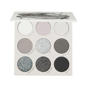 ColourPop front packaging showing compact silver-toned palette and logo benefits portability