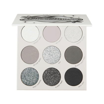 ColourPop front packaging showing compact silver-toned palette and logo benefits portability