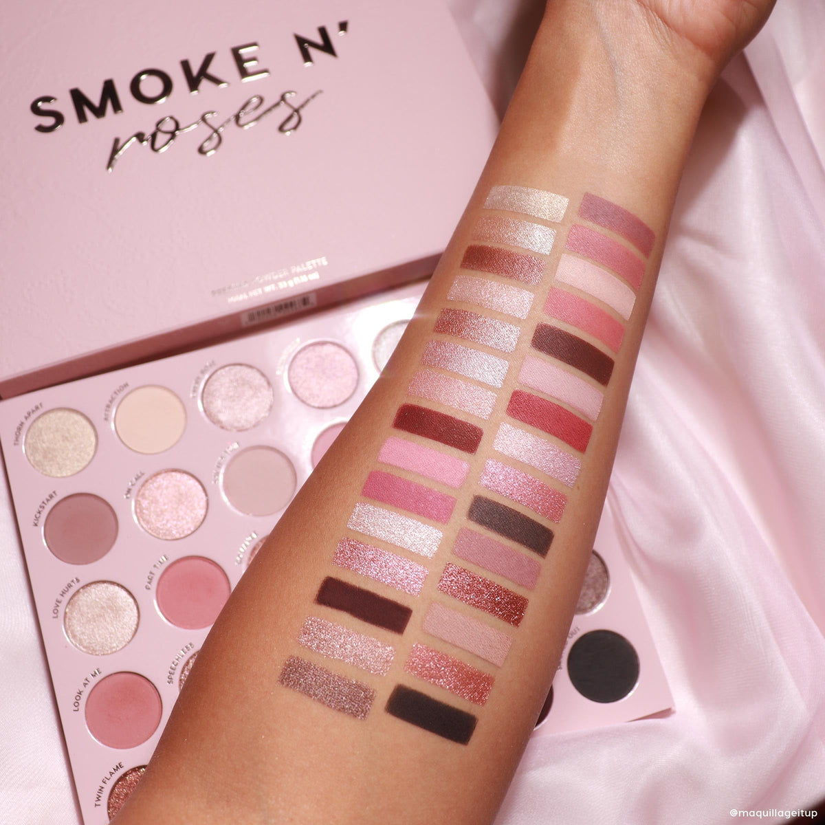 ColourPop Smoke N Roses applied on eyelid demonstrating blendability