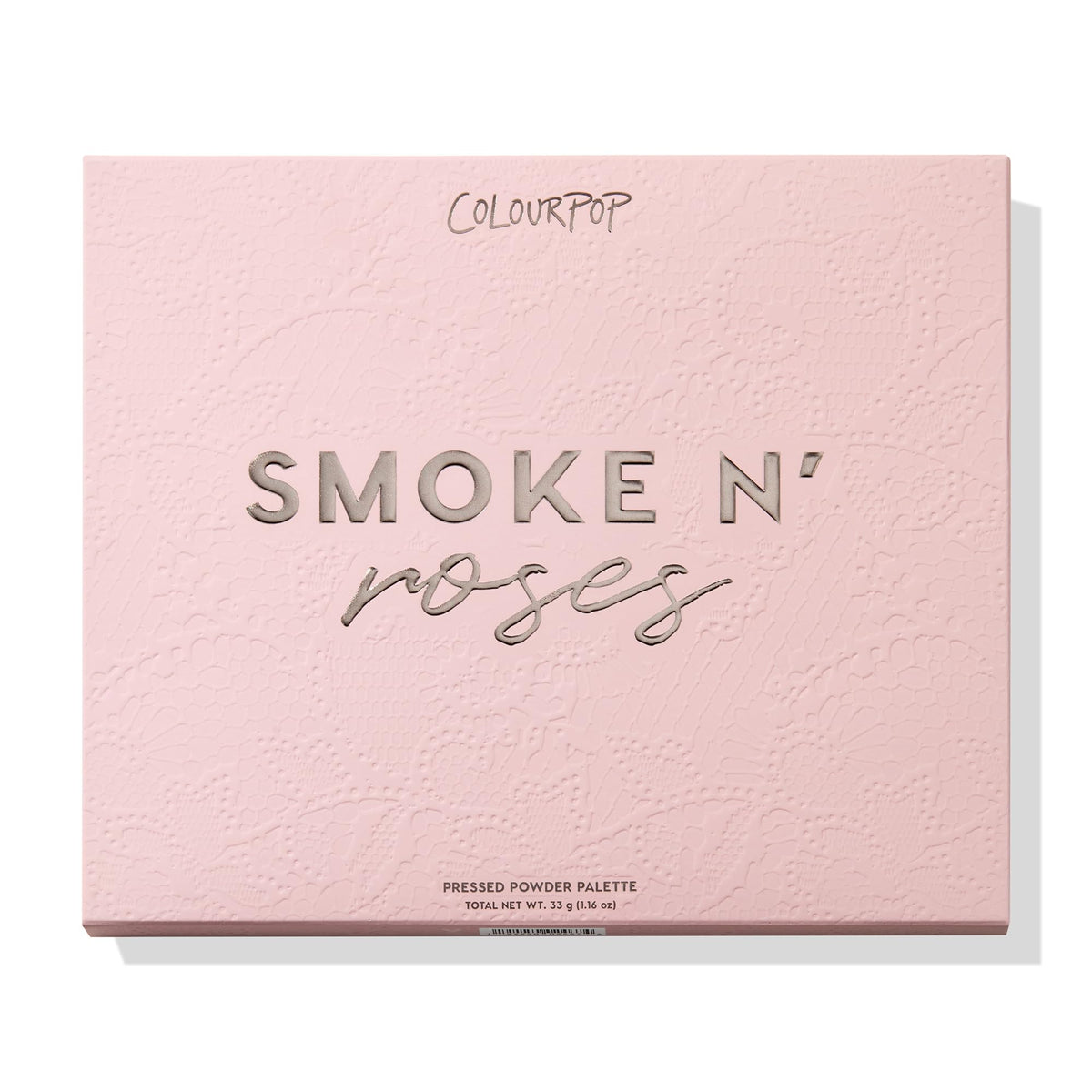 ColourPop Smoke N Roses product label showing brand and 1.16 oz weight