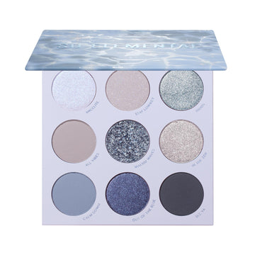 ColourPop open palette showing blue and silver pans, vibrant color payoff
