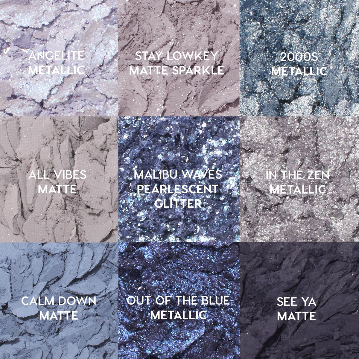 ColourPop pan close-up showing texture of metallic and matte shadows