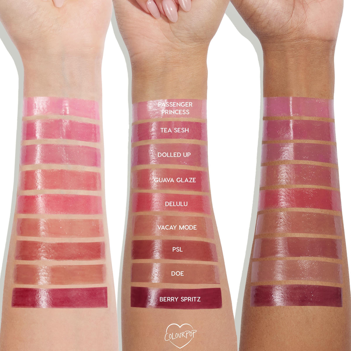 ColourPop applied on lips lifestyle image showing Vacay Mode’s buildable tint and visible shine