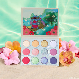 ColourPop palette styled in beach bag showing seasonal, portable makeup option