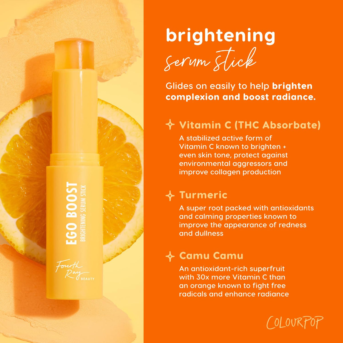 ColourPop close-up of solid serum texture highlighting smooth glide and quick absorption