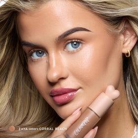 ColourPop close-up of liquid bronzer texture illustrating smooth blendability and hydration