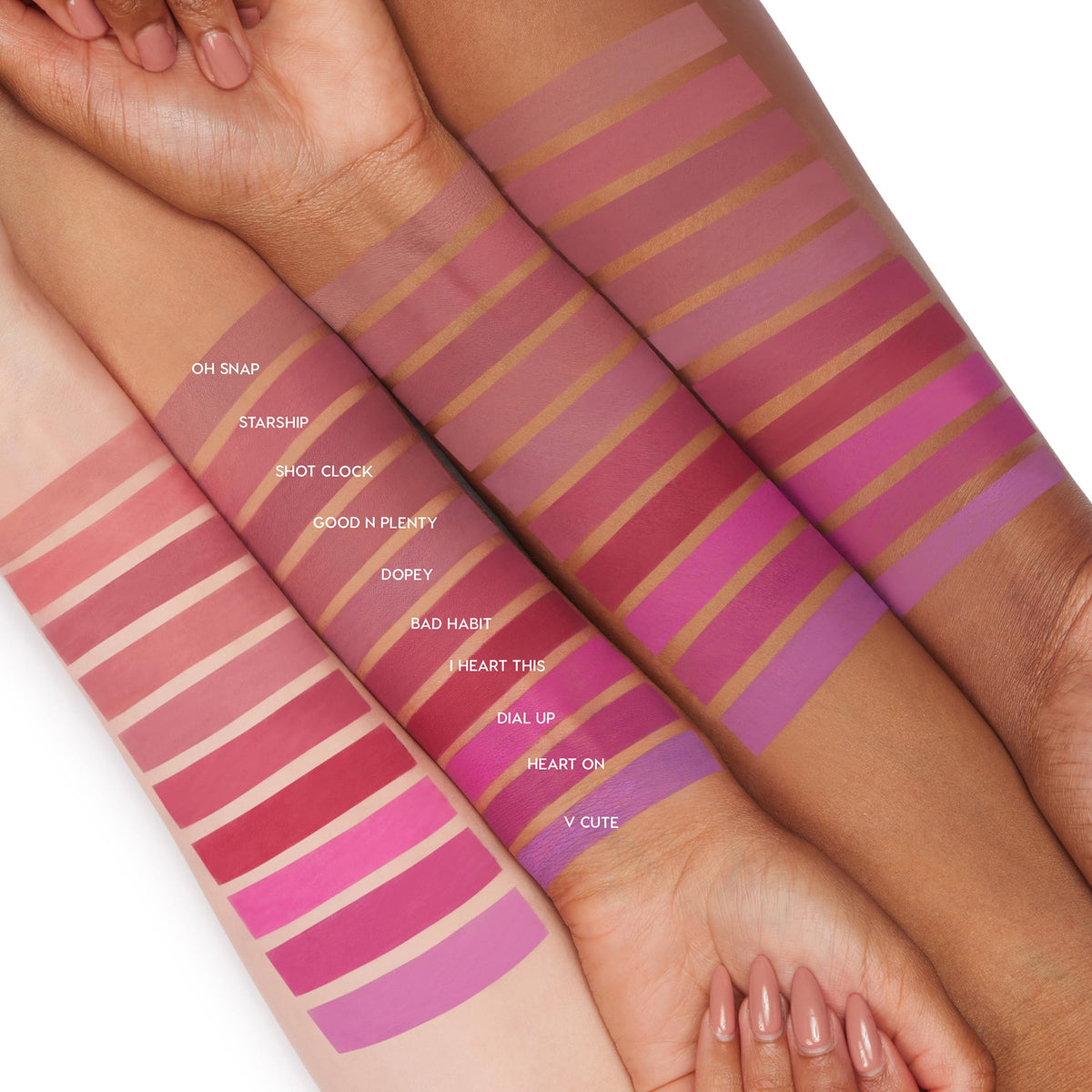 ColourPop swatch stroke showing creamy texture and bold color