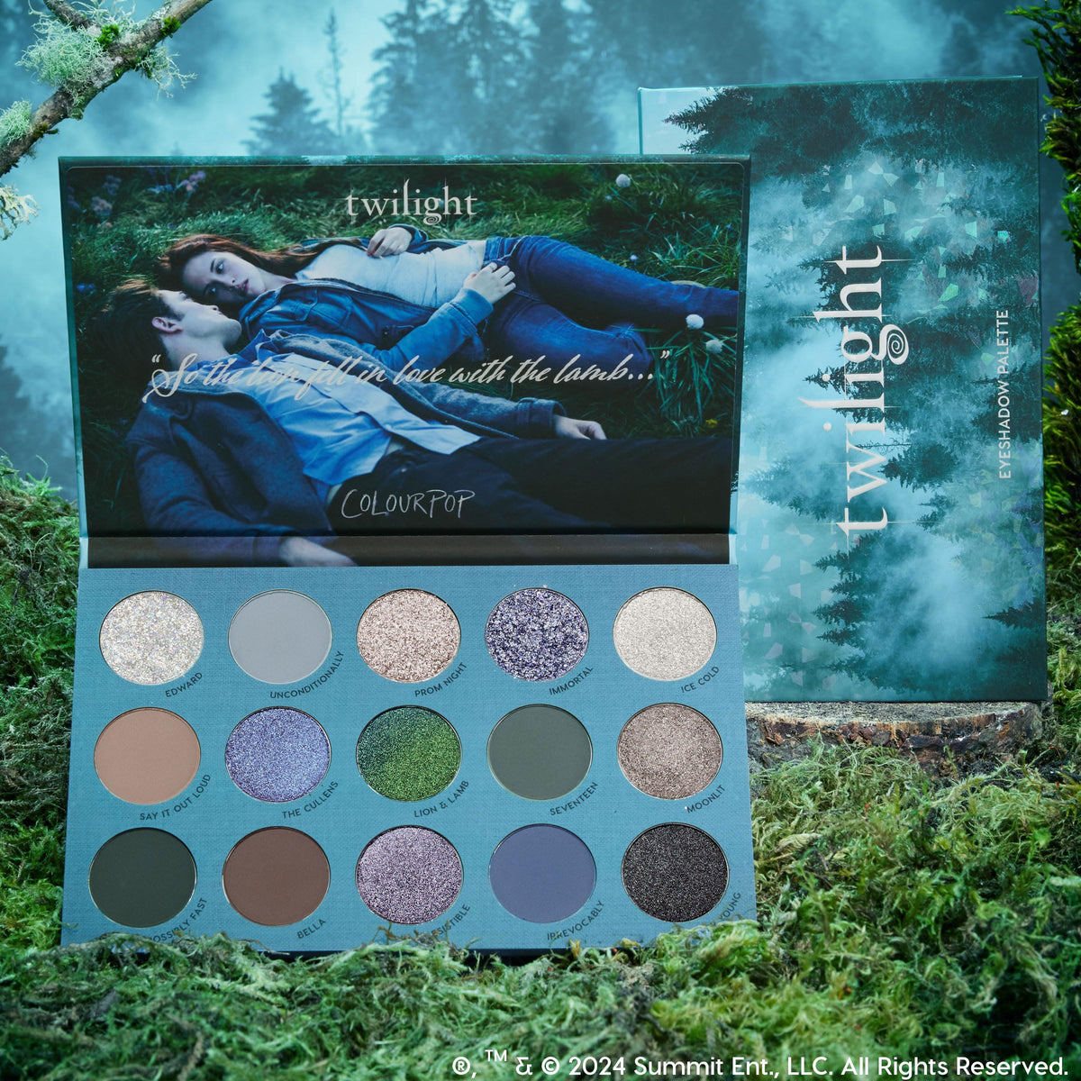 ColourPop Twilight arm swatch row showing shade payoff and blendability benefit