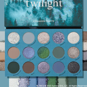 ColourPop Twilight open flatlay of all fifteen shades for versatile looks benefit