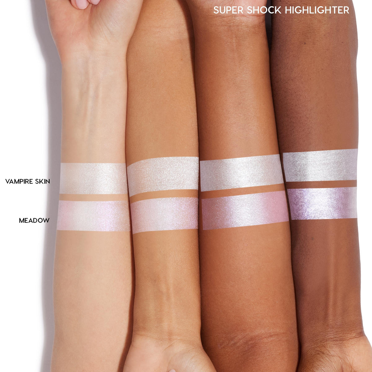 ColourPop Vampire Skin fingertip swatch demonstrating high-pigment payoff and buildable glow