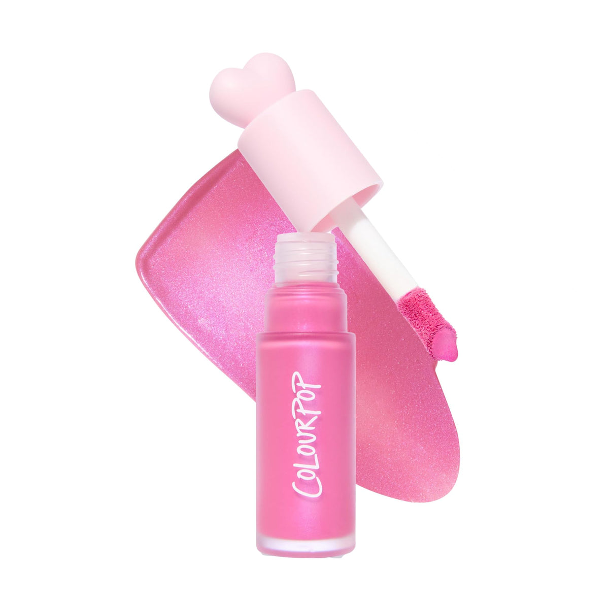 ColourPop weightless liquid blush front view shows compact bottle and pearl finish benefit