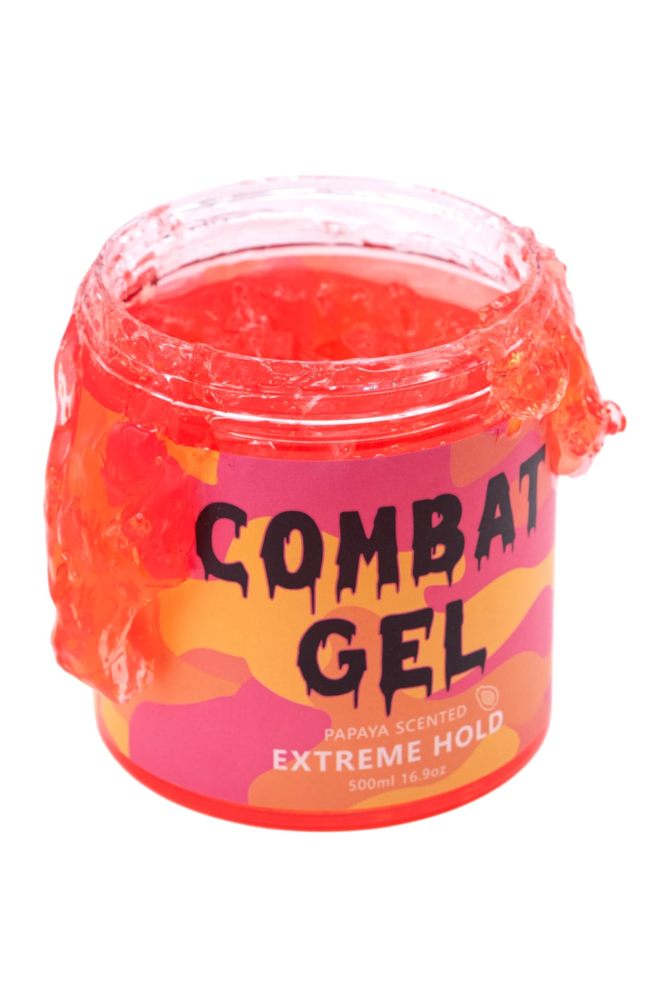 Combat Gel front packaging showing papaya label and 500ml size for strong hold