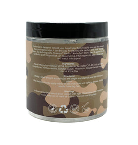 Combat Gel applied in hair by stylist demonstrating defined curls and laid edges