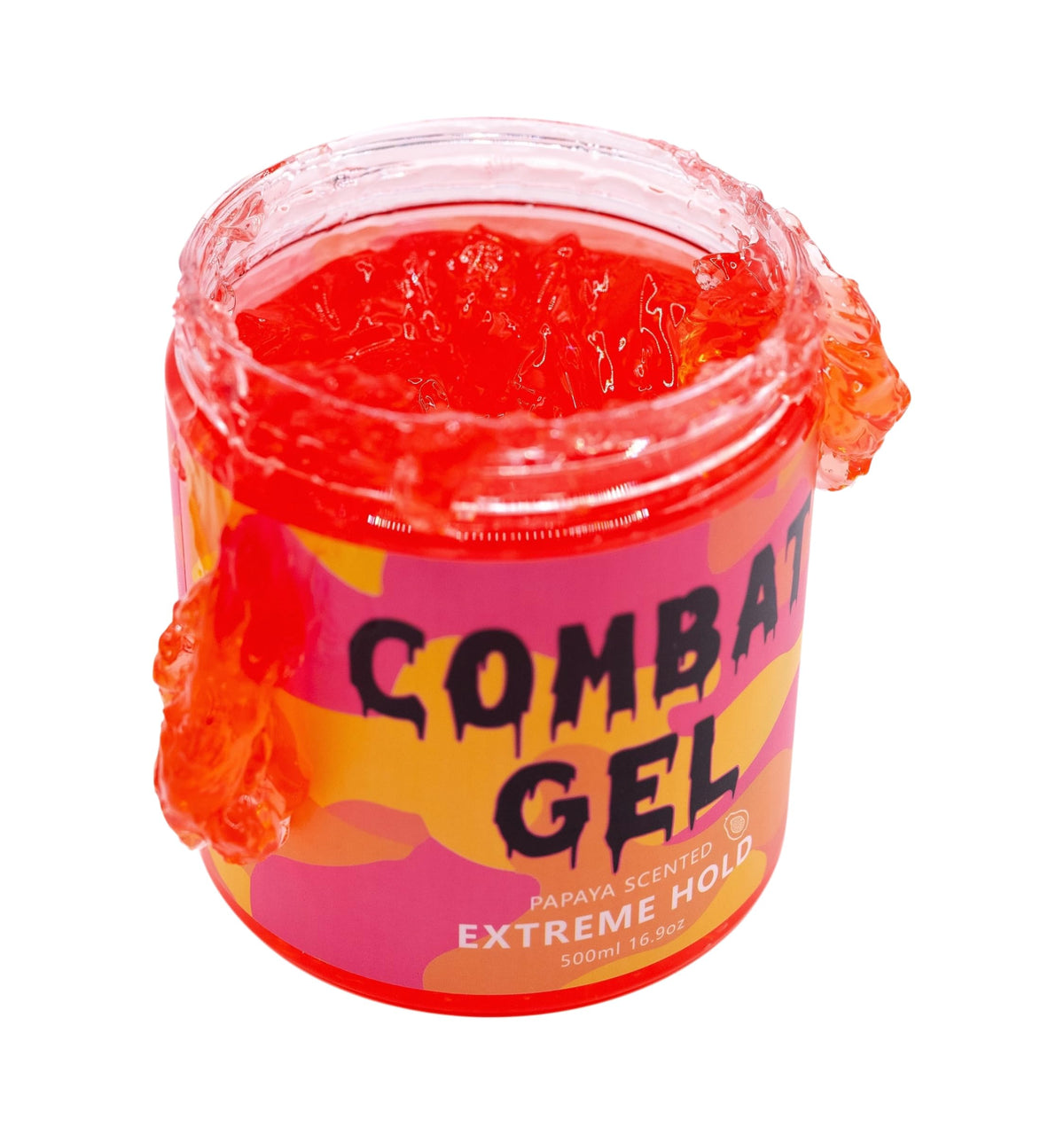 Combat Gel being applied to hair for slick-back style with lasting control