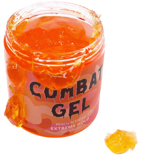 Combat Gel peach-colored gel texture close-up highlighting smooth application