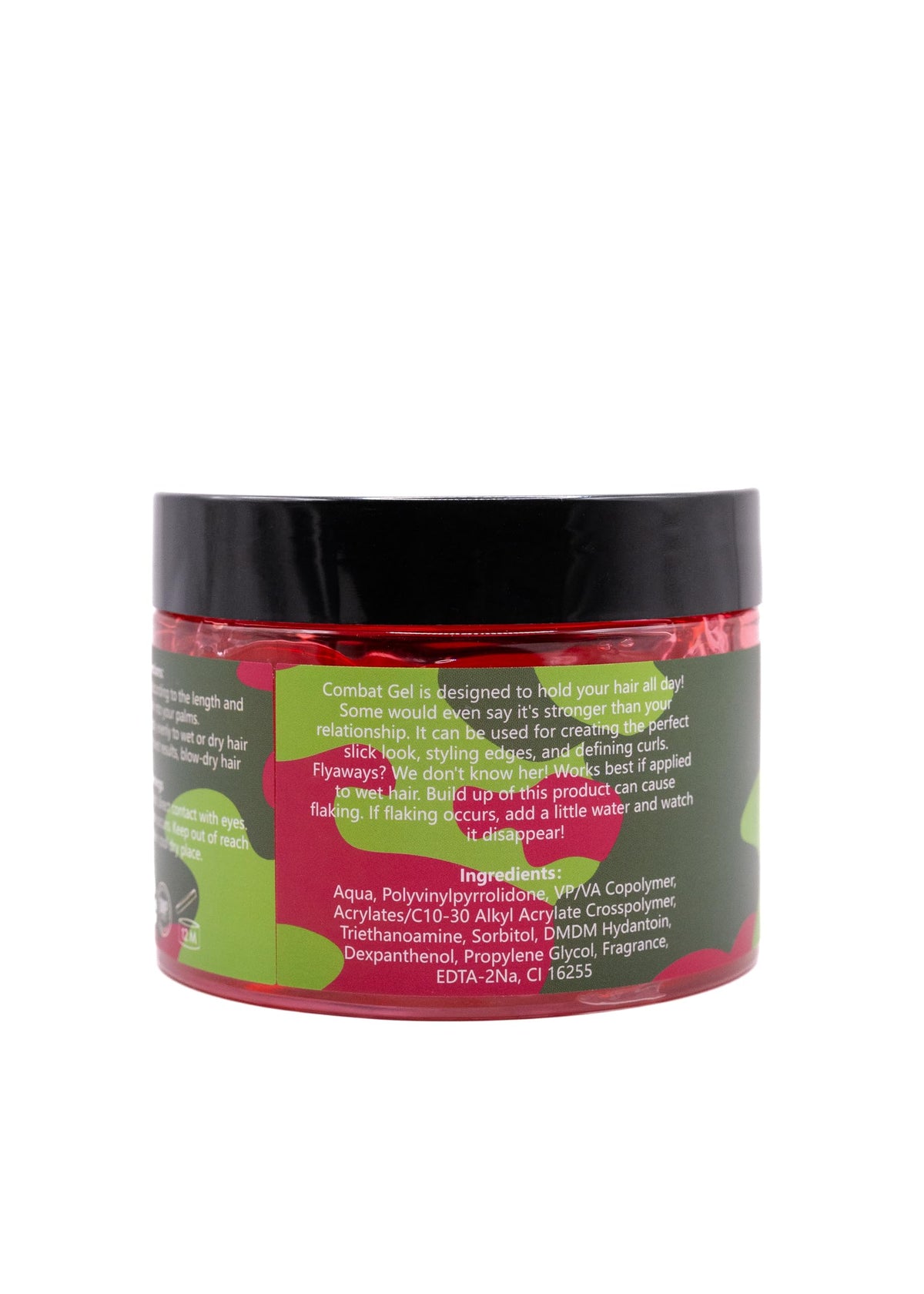 Combat Gel next to travel items showing 250ml compact size and portability