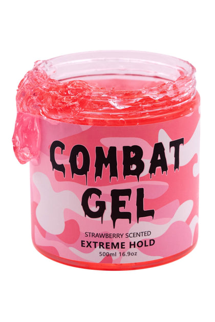 Combat Gel 500ml tub front view showing label and strawberry scent benefit