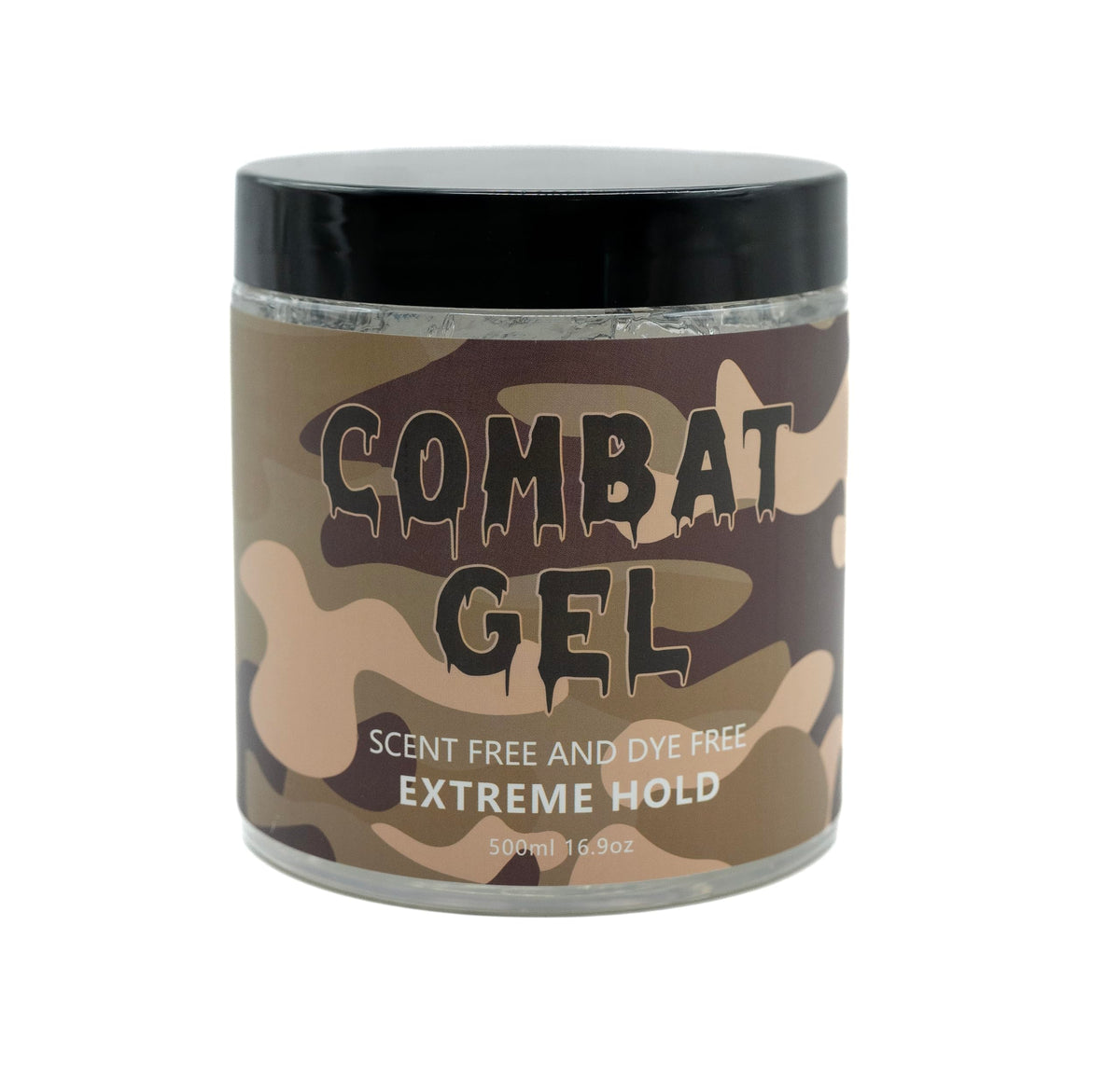 Combat Gel close-up texture shot highlighting smooth, alcohol-free gel and strong hold