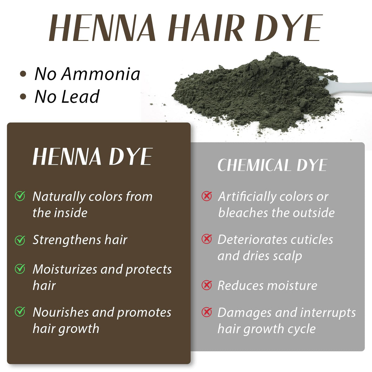 Comdian henna powder close-up texture highlighting natural plant-based ingredients