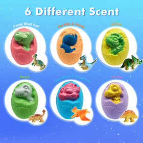 comfso close-up of egg texture and top dinosaur figurine for tactile detail