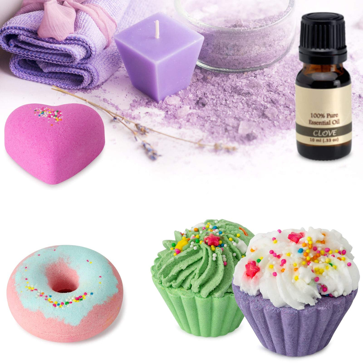 comfso shea butter ingredient scoop next to bomb highlighting moisturizing benefit