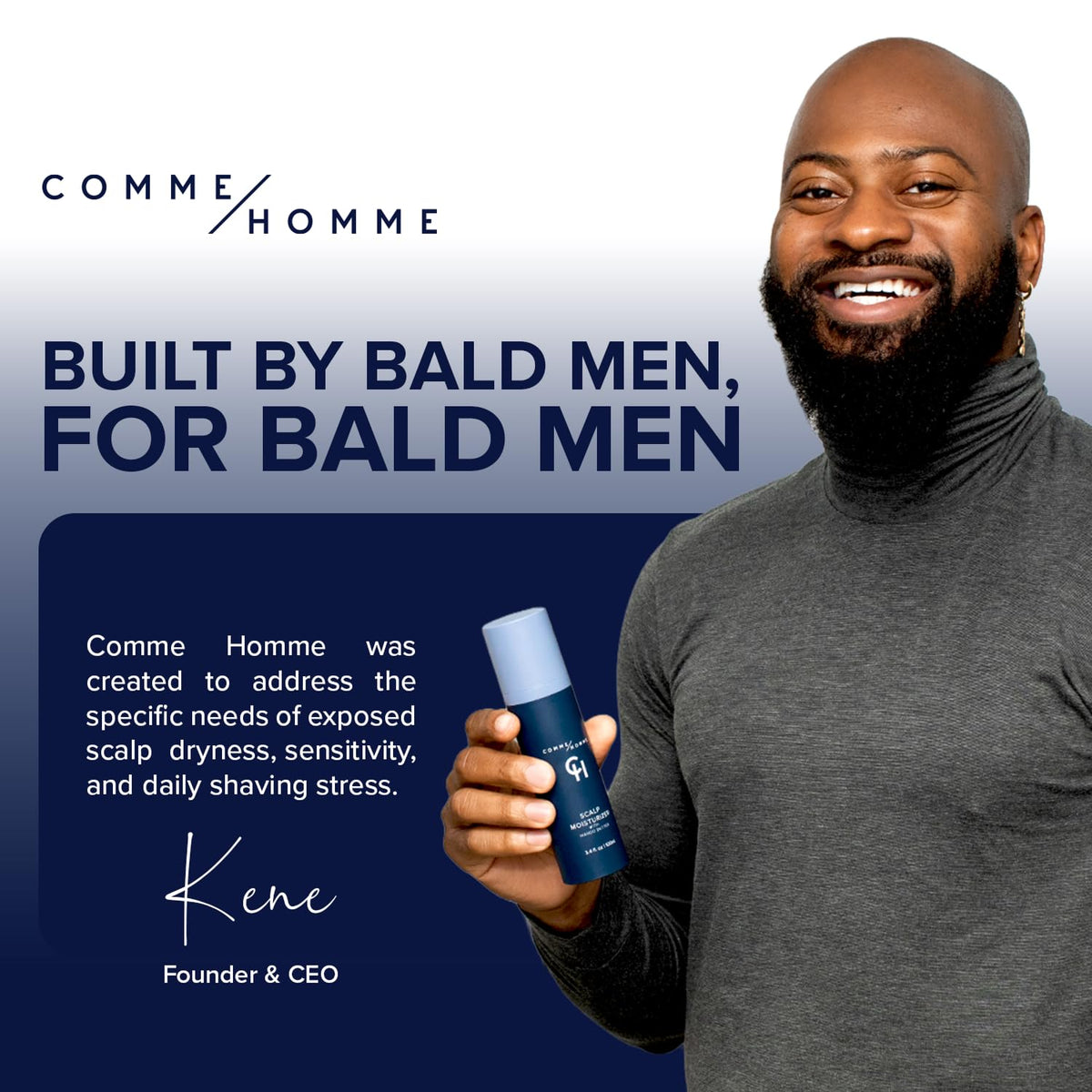 Comme Homme mango butter and aloe visuals emphasizing natural moisturizing benefit