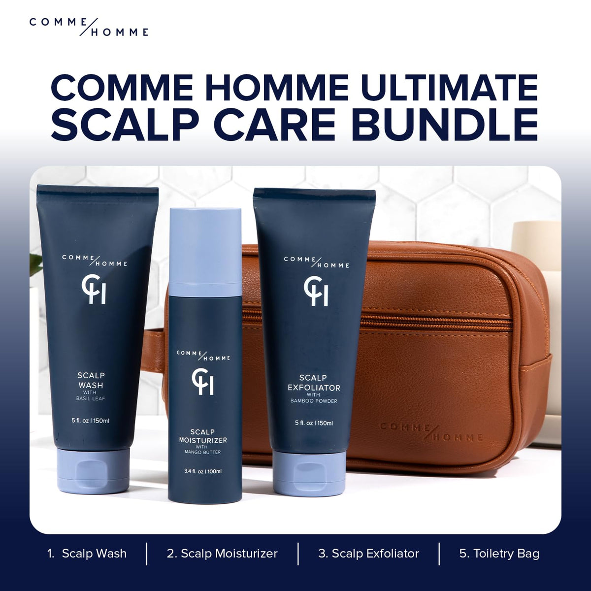Comme Homme scalp showing matte finish and reduced shine for groomed appearance