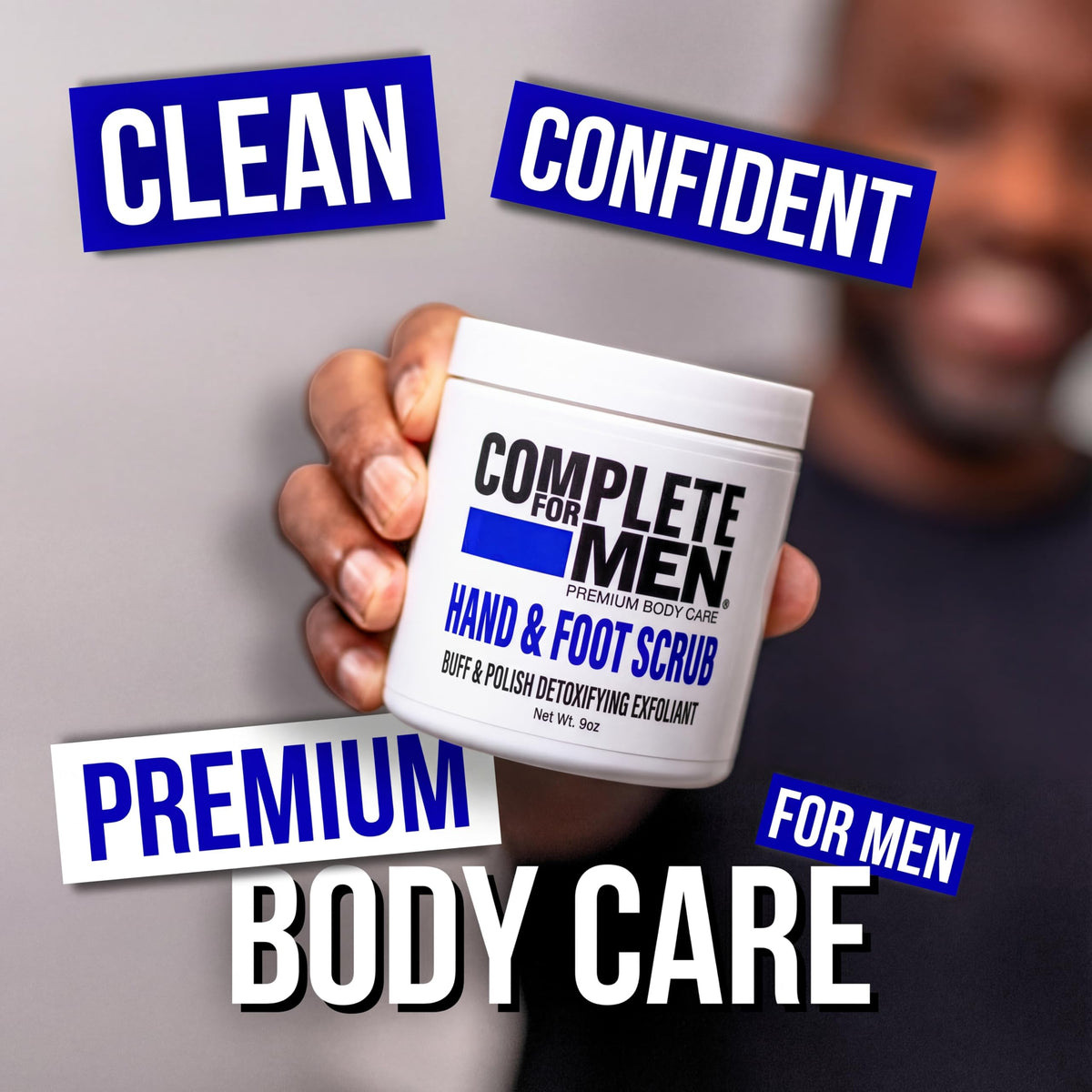 COMPLETE FOR MEN bamboo stem powder ingredient highlighting gentle polishing