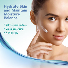 Complex 15 cream texture close-up showing lightweight spreadability benefit