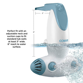 Conair submerged intake filter, demonstrates steady water pressure benefit
