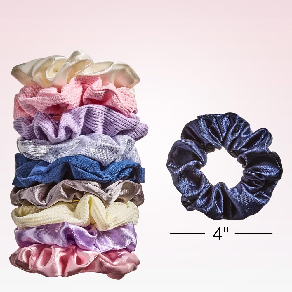 Conair Scunci knit scrunchie close-up showing waffle texture and gentle hold to protect hair