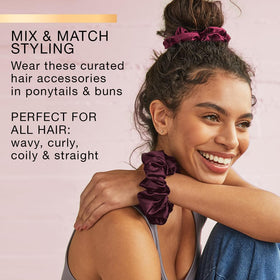Close-up of Conair Scunci satin texture highlighting gentle, low-crease fabric