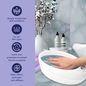 Conair True Glow hands dipping into warm wax demonstrating softening treatment benefit