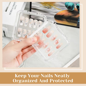 CONBOLA neatly arranged double-sided adhesive tape strips for secure nail mounting