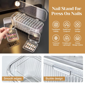 CONBOLA salon counter display with multiple press-on designs for professional presentation