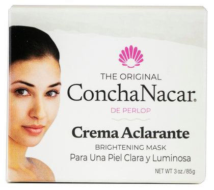 Concha Nacar jar front view showing product packaging and brightening benefits
