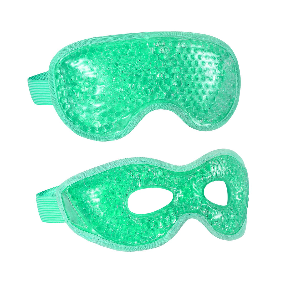 CONSGIJI front view of green gel eye mask package showing product benefits