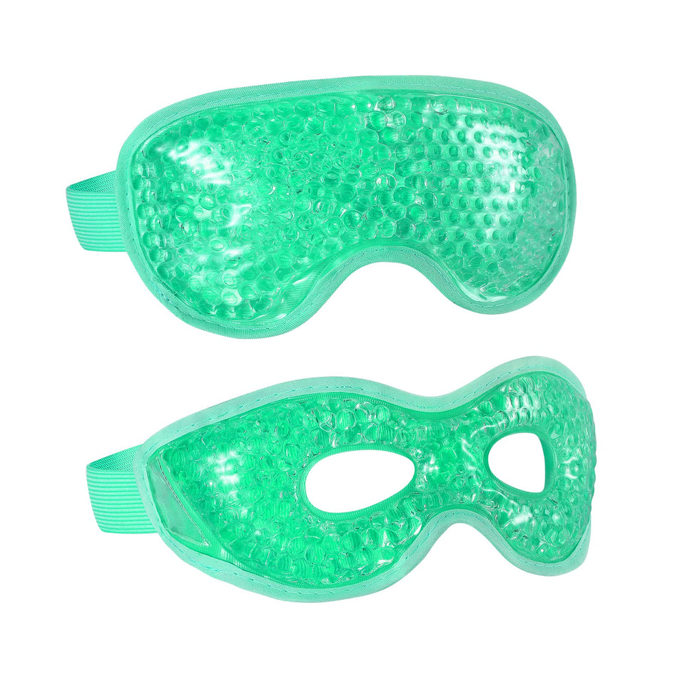 CONSGIJI front view of green gel eye mask package showing product benefits