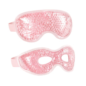 CONSGIJI front view of two pink gel eye masks showing shape and color for easy identification