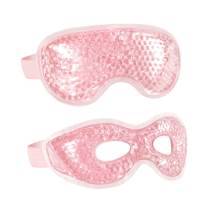 CONSGIJI front view of two pink gel eye masks showing shape and color for easy identification