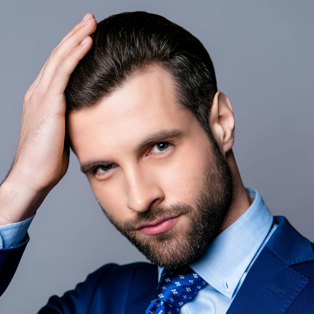 Consort hair texture detail showing natural movement and non-stiff finish