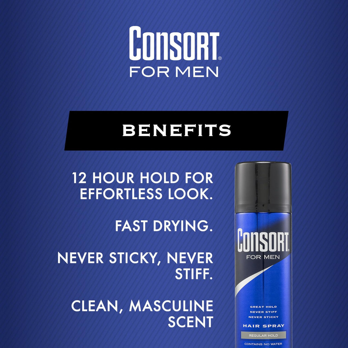 Consort on hair texture close-up showing natural finish and light hold