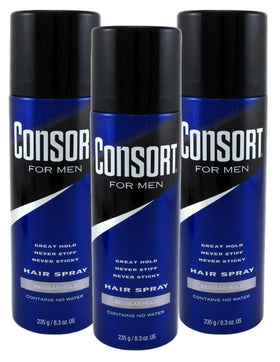 Consort size comparison in hand showing compact 235ml can convenience for travel