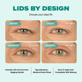 Contours Rx strip under eyeshadow showing makeup compatibility and natural finish