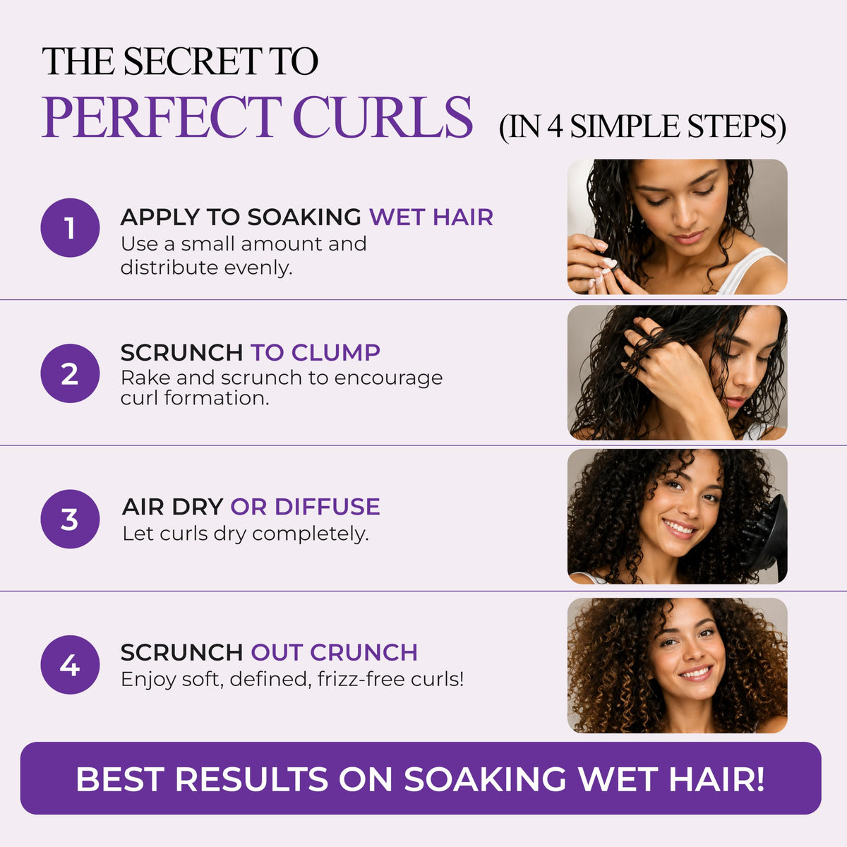 Controlled Chaos before and after curls showing improved definition and frizz control