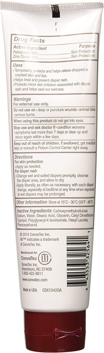 ConvaTec paste texture on finger illustrating creamy zinc oxide barrier and easy spreadability