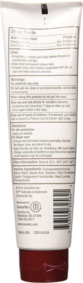 ConvaTec paste texture on finger illustrating creamy zinc oxide barrier and easy spreadability